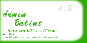 armin balint business card